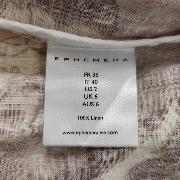 Ephemera Mai Tai Loose Fit Floral Linen Short Sz 2 - Picture 2 of 7